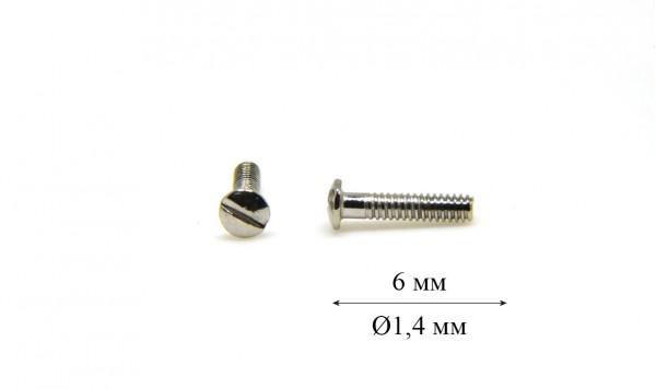 Гвинт для б/о оправи та окулярів Ø1,4 мм довжина 6 мм (-)  фото 