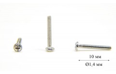 Гвинт для б/о оправи та окулярів Ø1,4 мм довжина 10 мм (+), Оптика