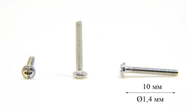 Гвинт для б/о оправи та окулярів Ø1,4 мм довжина 10 мм (+), Оптика  фото 