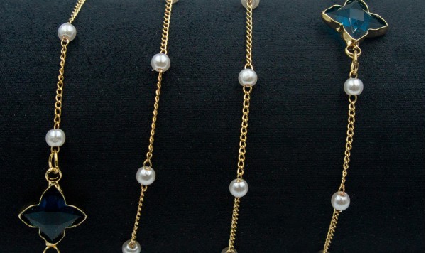 Цепочка 2525 синий  фото 