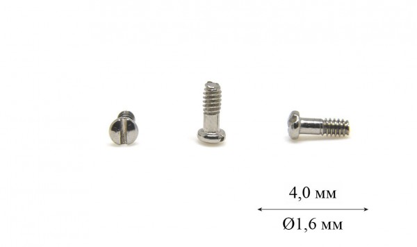 Гвинт для пластикової оправи Ø1,6 мм довжина 4,0 мм  фото 