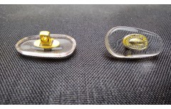 Силіконовий носоупор під гвинт на металеву оправу з жовтою металевою вставкою