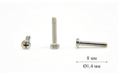 Гвинт для б/в оправи та окулярів Ø1,4 мм довжина 8 мм (+), Оптика