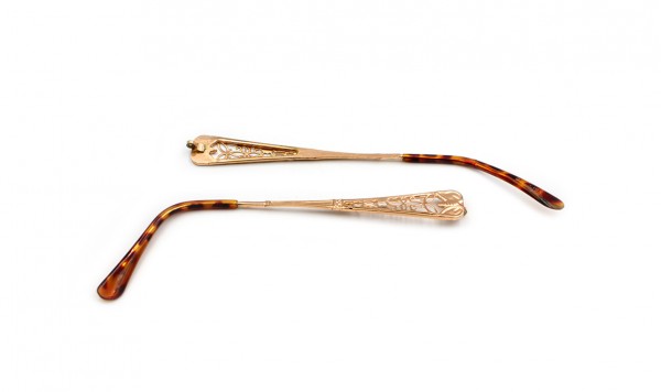 Заушник металлический  без флекса, ажурный гнутый желтый  фото 