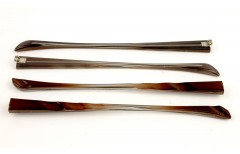 Завушник пластиковий світло-коричневий широкий із подвійним шарніром (рифлений)