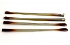 Завушник пластиковий світло-коричневий вузький з подвійним шарніром