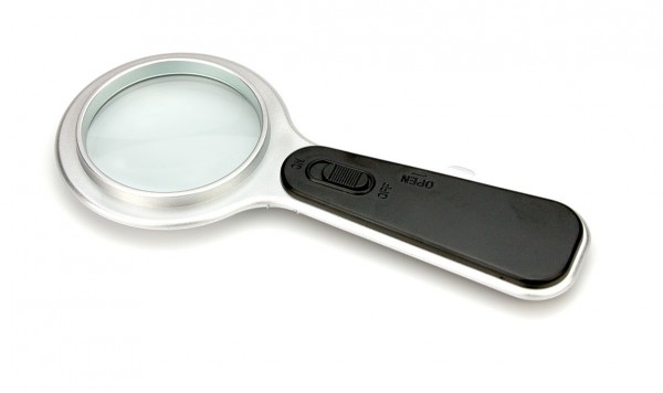 Лупа пластикова 2XCR2016 із підсвічуванням (лінза скло)  фото 