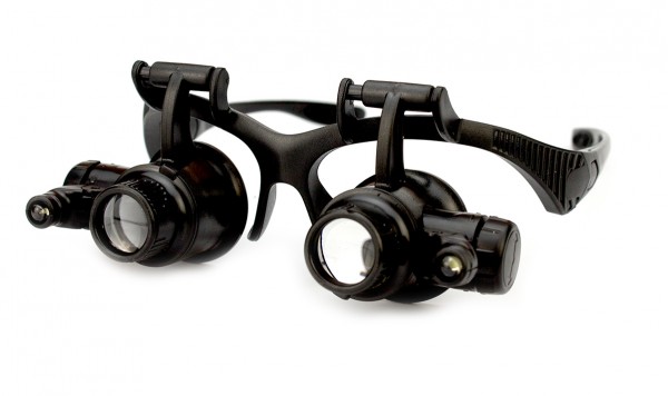 Окуляри-лупа з гумкою 9892GJ з підсвічуванням (4 змінні насадки)  фото 