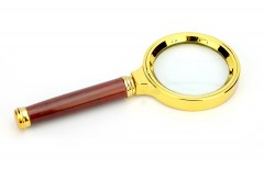 Лупа пластикова золото (лінза скло) 60мм